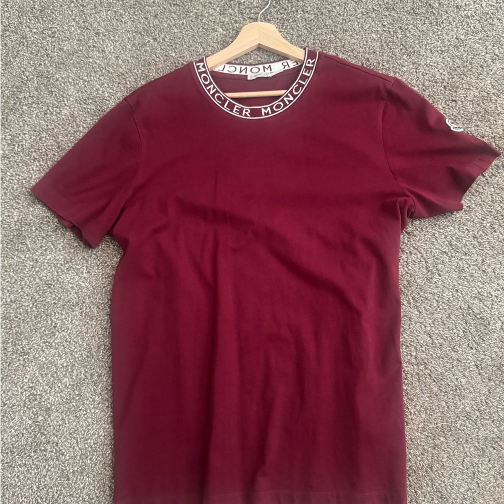 Moncler Men's Deep Red Short Sleeve Tee